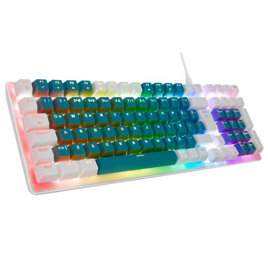 Acer eMachines EAK100 YeşilBeyaz USB RGB Backlight RED SWITCH Mekanik Q 100 Tuşlu Compact Gaming Klavye