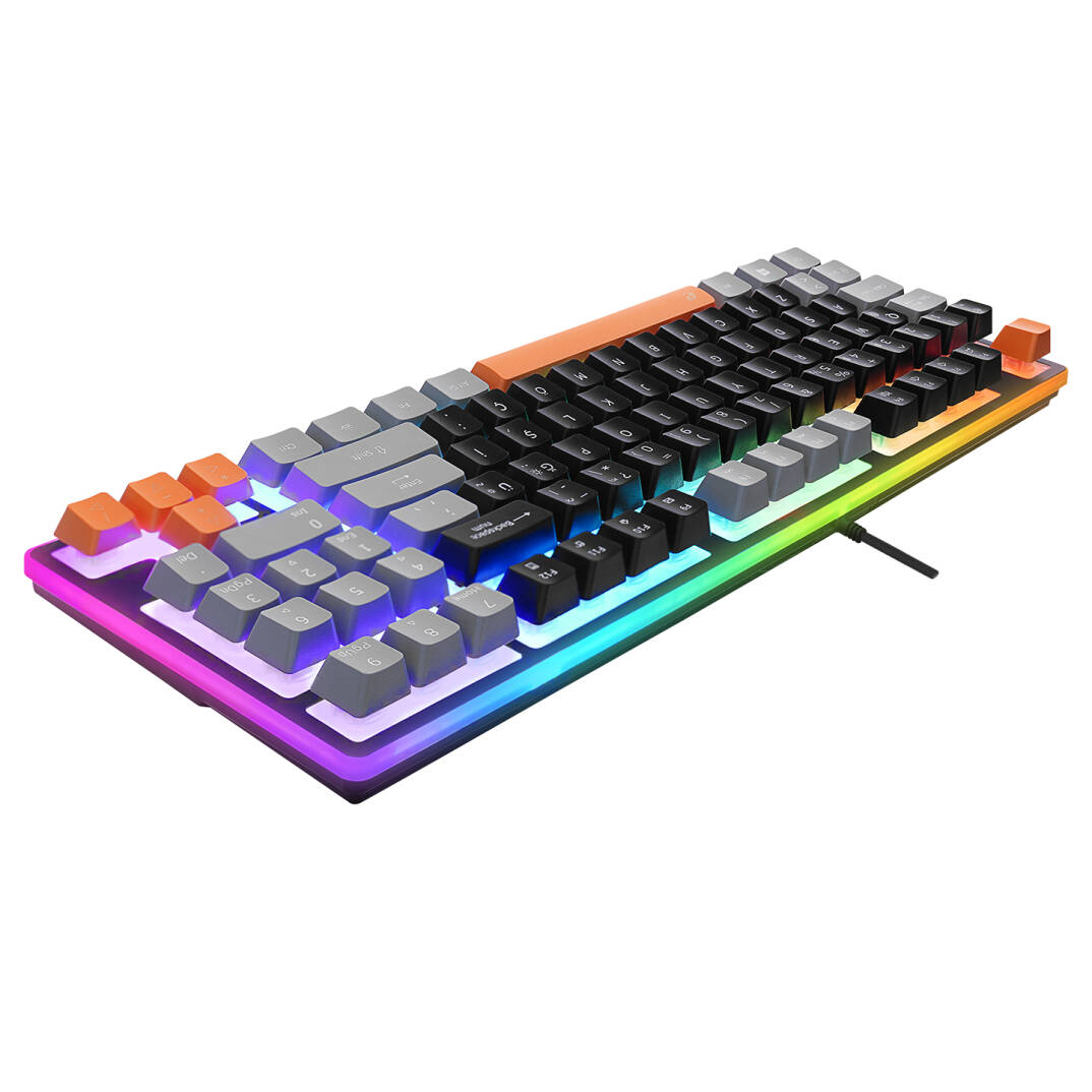 Acer eMachines EAK216 SiyahGriTuruncu USB Rainbow Aydınlatmalı Q Standart TKL Klavye - 5