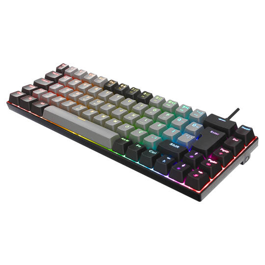 Acer eMachines EAK68 GriSiyah USB RGB Backlight RED SWITCH Mekanik Q 68 Tuşlu Mini Gaming Oyuncu Klavyesi - 4