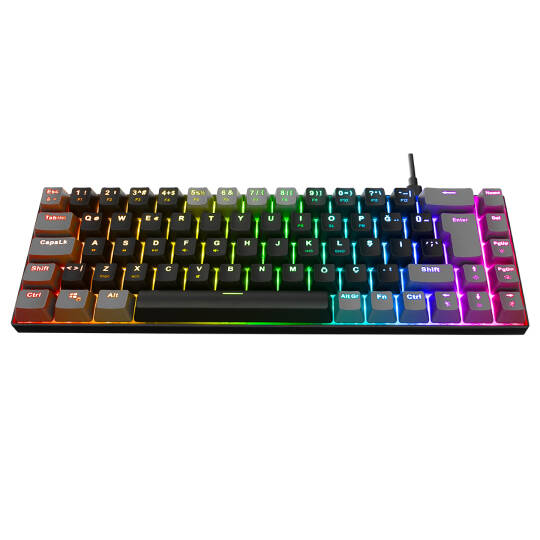 Acer eMachines EAK68 SiyahGri USB RGB Backlight RED SWITCH Mekanik Q 68 Tuşlu Mini Gaming Oyuncu Klavyesi - 3