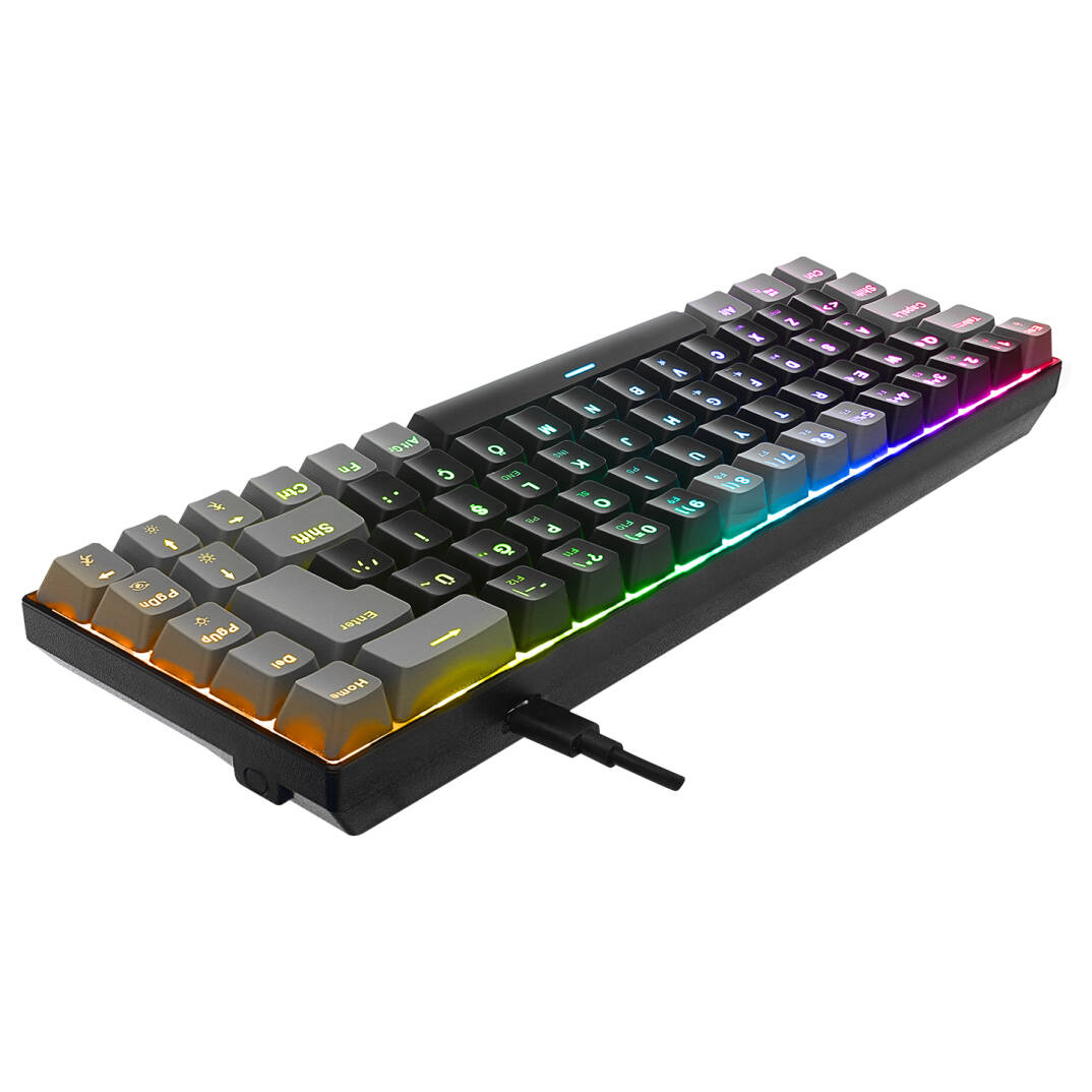 Acer eMachines EAK68 SiyahGri USB RGB Backlight RED SWITCH Mekanik Q 68 Tuşlu Mini Gaming Oyuncu Klavyesi - 5