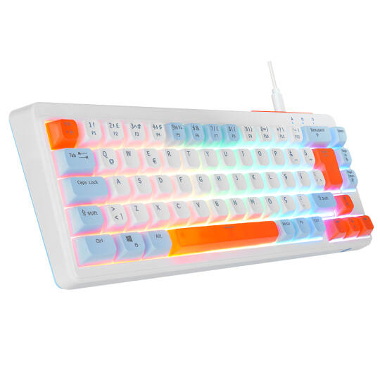 Acer eMachines EAK810 BejMaviTuruncu USB Rainbow Aydınlatmalı Mini Q Standart Klavye