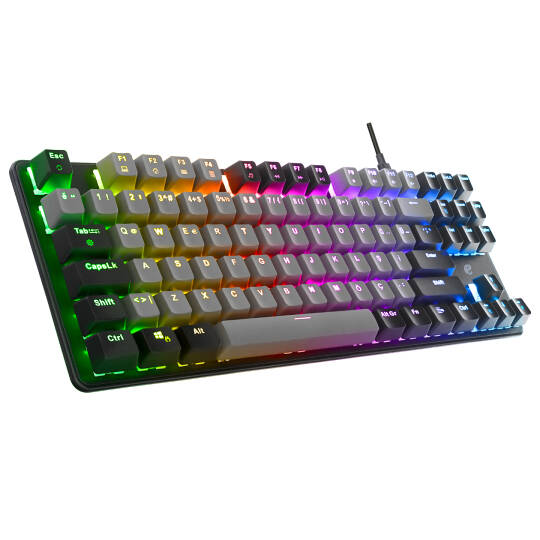 Acer eMachines EAK87 GriSiyah USB RGB Backlight RED SWITCH Mekanik Q 87 Tuşlu TKL Gaming Klavye