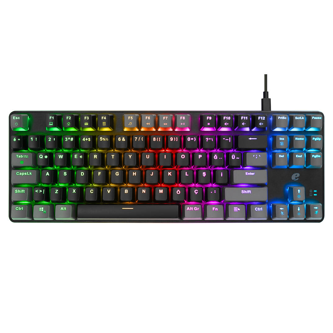 Acer eMachines EAK87 SiyahGri USB RGB Backlight RED SWITCH Mekanik Q 87 Tuşlu TKL Gaming Klavye - 2