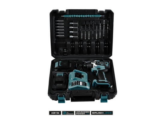 Assur ASR126 450 NM TORKLU 21V ÇİFT AKÜLÜ 10 PİLLİ KÖMÜRSÜZ 12 MAVİ SOMUN SIKMA SÖKME MAKİNESİ - 4