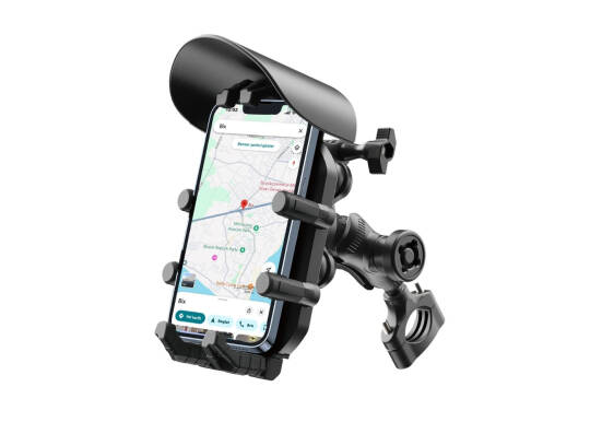 Bix BPH05 Güneş ve Yağmur Korumalı Gidon Bağlantılı 360° Derece Ayarlanabilir Güneşlikli Motosiklet Bisiklet Telefon Tut