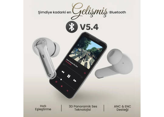 Bix TWX Soundcraft ANC ENC Bluetooth 5.4 TWS Kablosuz Kulak içi Kulaklık Beyaz - 7