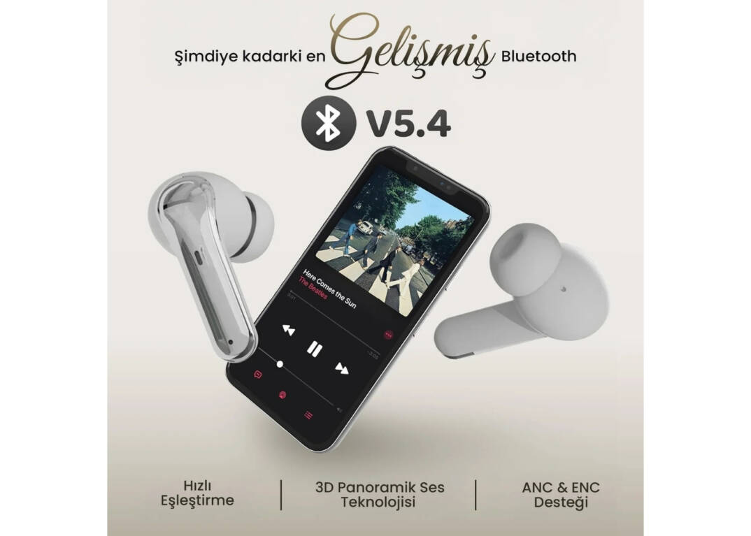 Bix TWX Soundcraft ANC ENC Bluetooth 5.4 TWS Kablosuz Kulak içi Kulaklık Beyaz - 7