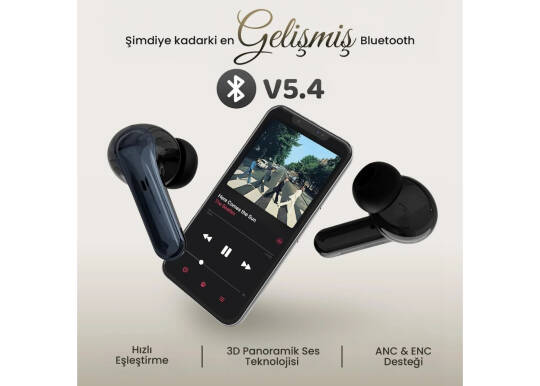 Bix TWX Soundcraft ANC ENC Bluetooth 5.4 TWS Kablosuz Kulaklık Siyah - 6