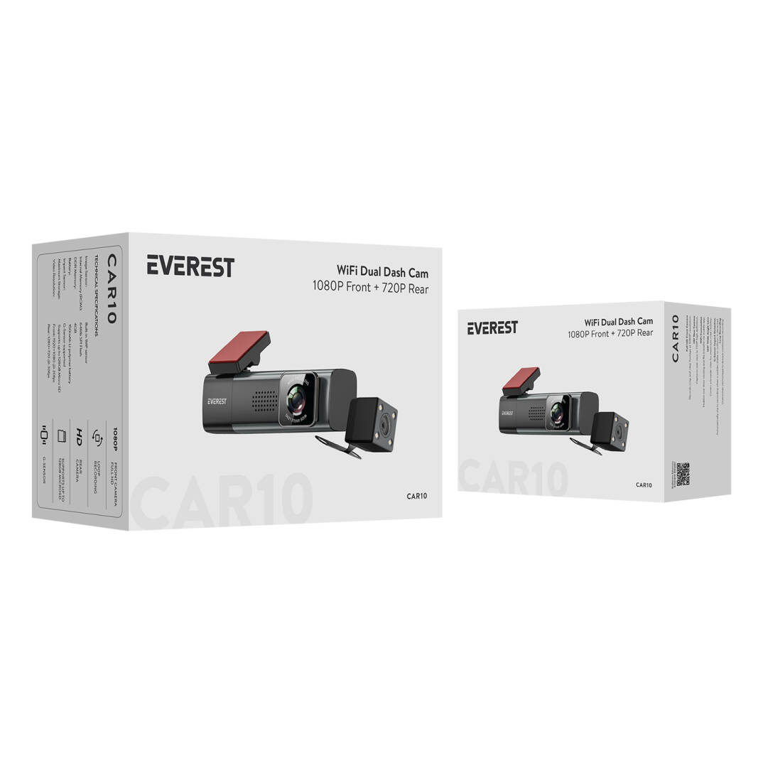 Everest CAR10 1080P+480P 120°Geniş Açı G-Sensor Wifi 64GB TF Kartılı Araç Ön Ve Arka Kamerası Everest - 5