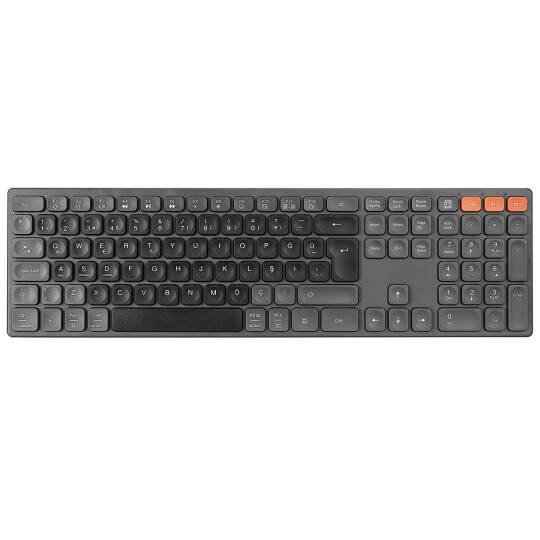 Everest KB-2610 SiyahGri 2.4G+BT1+BT2 üçü bir arada 3 in 1 Q Kablosuz klavye