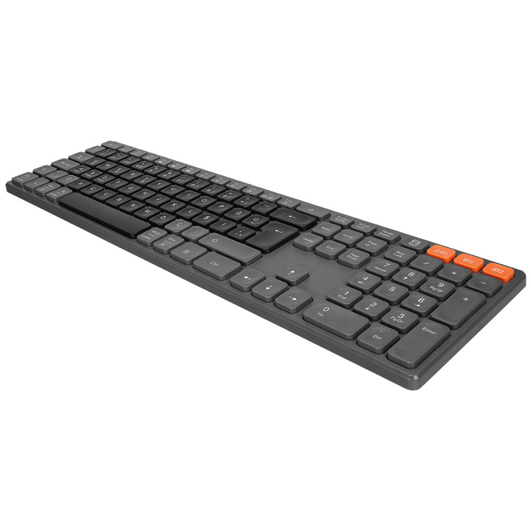 Everest KB-2610 SiyahGri 2.4G+BT1+BT2 üçü bir arada 3 in 1 Q Kablosuz klavye - 4