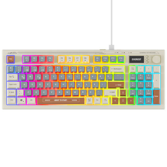 Everest KB-79 SILENT PRO Gri MaviGriKahve SESSİZ RGB Q Membrane Oyuncu Klavyesi