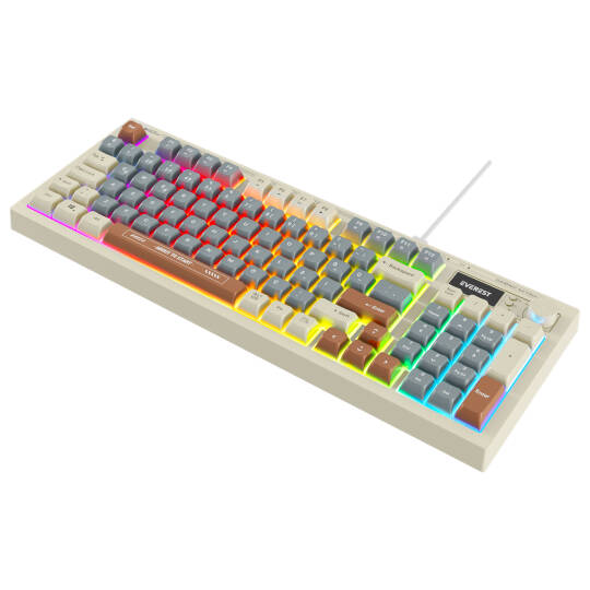 Everest KB-79 SILENT PRO Gri MaviGriKahve SESSİZ RGB Q Membrane Oyuncu Klavyesi - 4