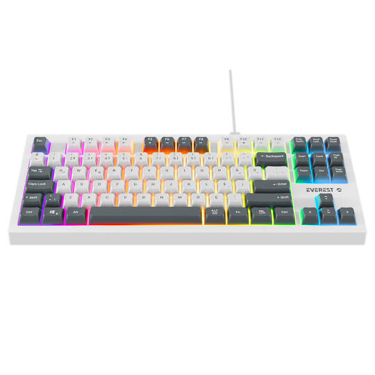 Everest KB-98 SILENT TKL BeyazGri Mavi Rainbow Q Membrane Klavye - 3
