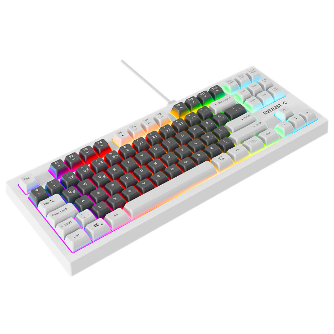Everest KB-98 SILENT TKL Gri MaviBeyaz Rainbow Q Membrane Klavye - 2
