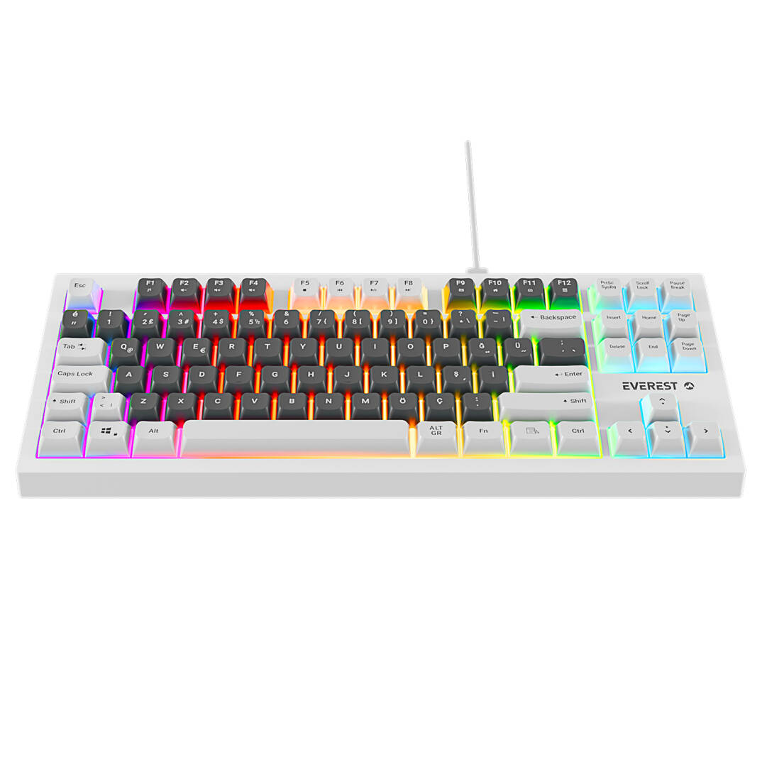 Everest KB-98 SILENT TKL Gri MaviBeyaz Rainbow Q Membrane Klavye - 3