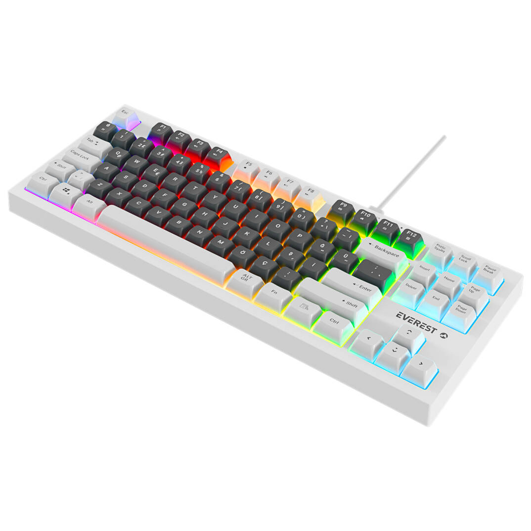 Everest KB-98 SILENT TKL Gri MaviBeyaz Rainbow Q Membrane Klavye - 4