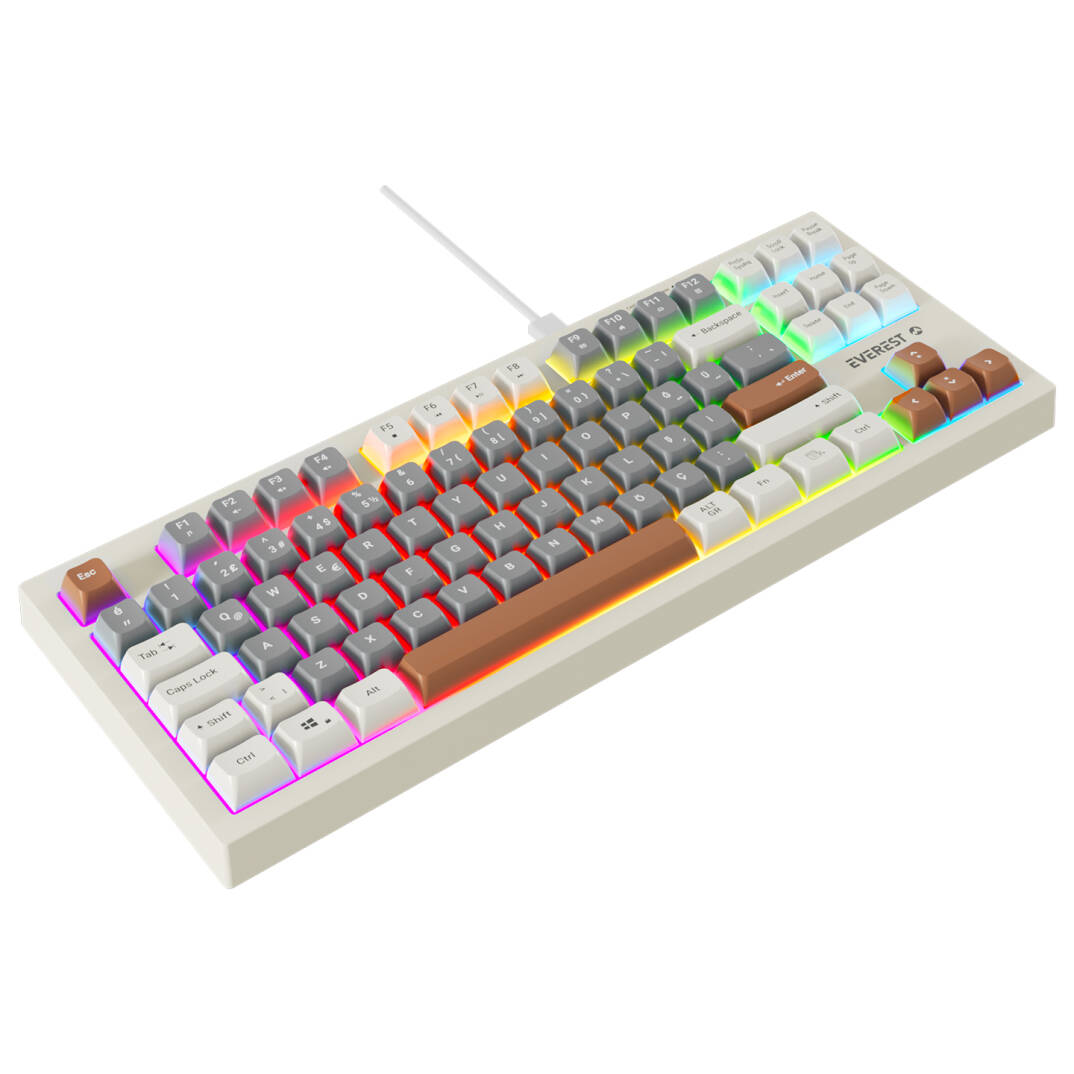 Everest KB-98 SILENT TKL Gri MaviGriKahve Rainbow Q Membrane Klavye - 2