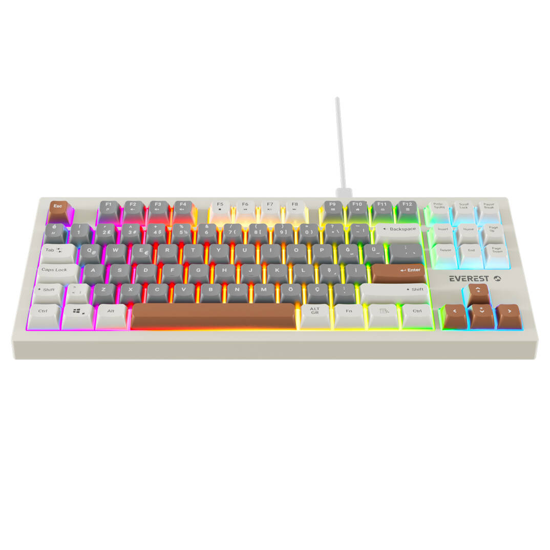 Everest KB-98 SILENT TKL Gri MaviGriKahve Rainbow Q Membrane Klavye - 3