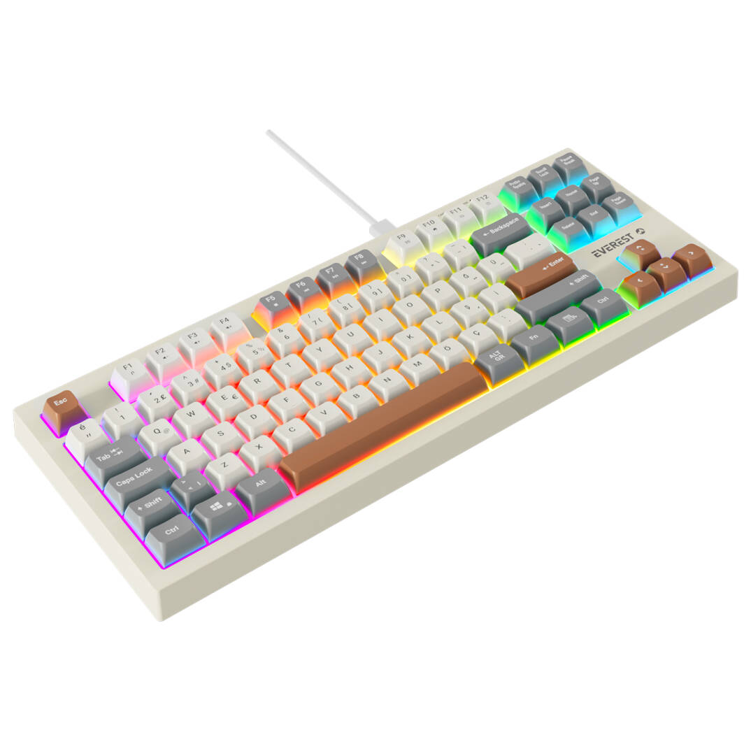 Everest KB-98 SILENT TKL GriGri MaviKahve Rainbow Q Membrane Klavye - 2