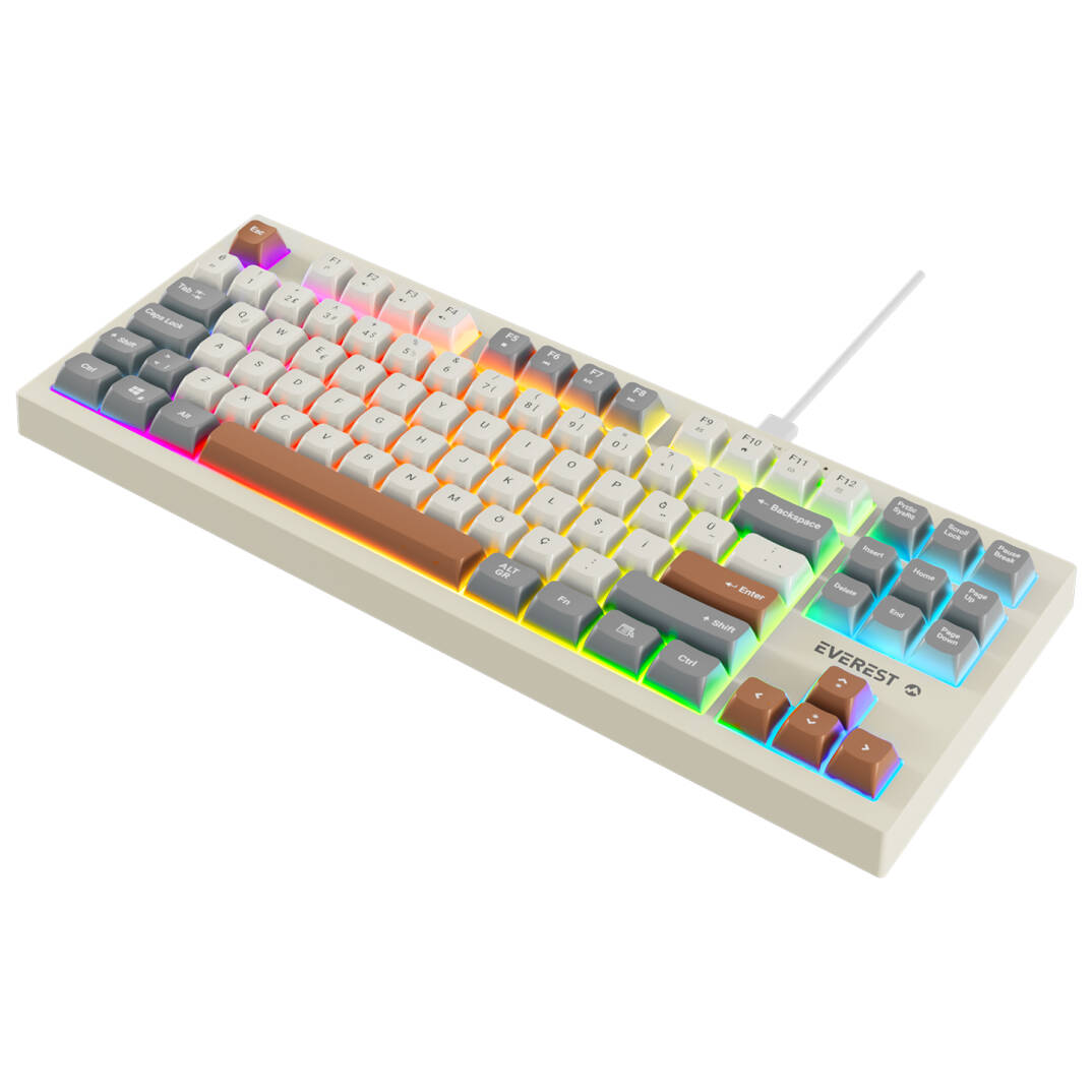 Everest KB-98 SILENT TKL GriGri MaviKahve Rainbow Q Membrane Klavye - 4
