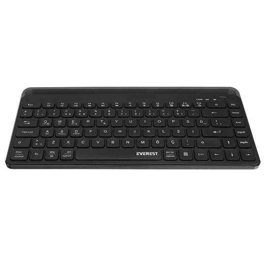 Everest KB-BT66 Siyah 2.4G+BT1+BT2 üçü bir arada 3 in 1 Q Kablosuz klavye - 3