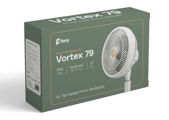 Feny FN-F15 Vortex Retro Vantilator Ev   Ofis Tipi 70W 9¨ Ayaklı Fan - 3