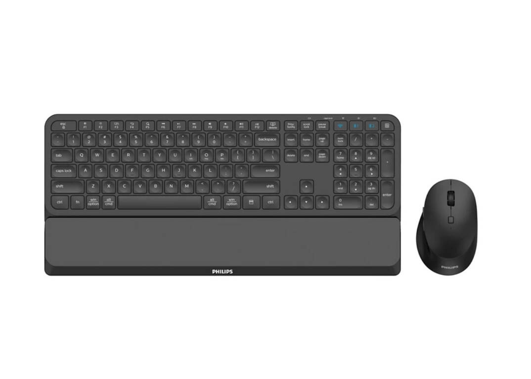 Philips SPT6607B Dual Mod 2.4GHz + 2 Kanallı Bluetooth Türkçe Q Klavye   Mouse Set Siyah - 1