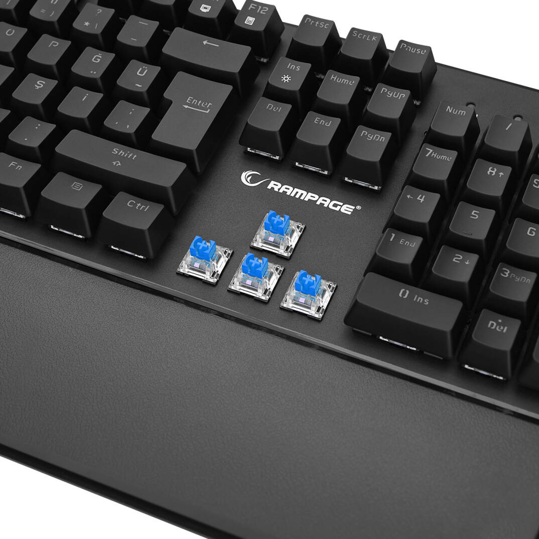 Rampage KB-R86 UMBRA Siyah USB Rainbow Aydınlatmalı Blue Switch Mekanik Gaming Oyuncu Klavye - 6
