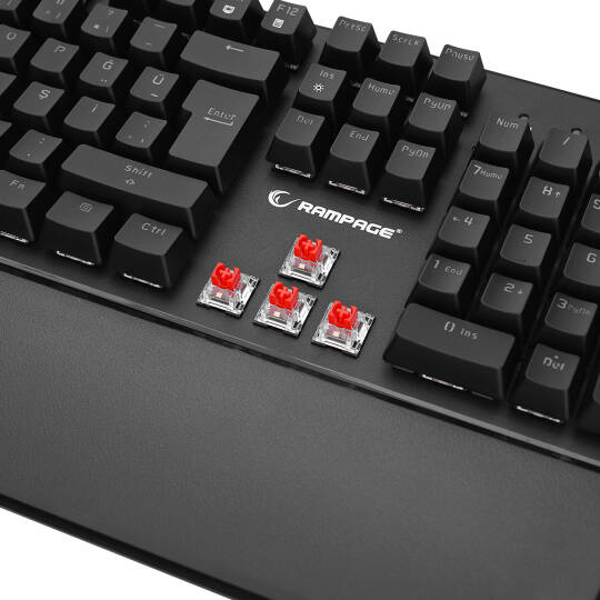 Rampage KB-R86 UMBRA Siyah USB Rainbow Aydınlatmalı Red Switch Mekanik Gaming Oyuncu Klavye - 5