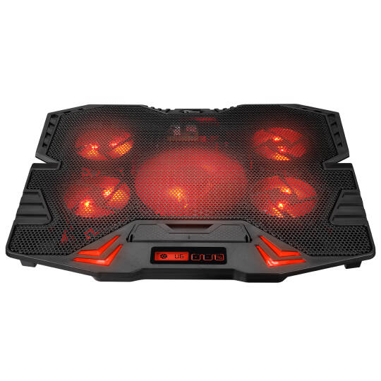 Rampage Mistral S45 Kırmızı Led lşıklı 5 Fanlı Yükseklik Ayarlı LCD Göstergeli Notebook Soğutucu - 2