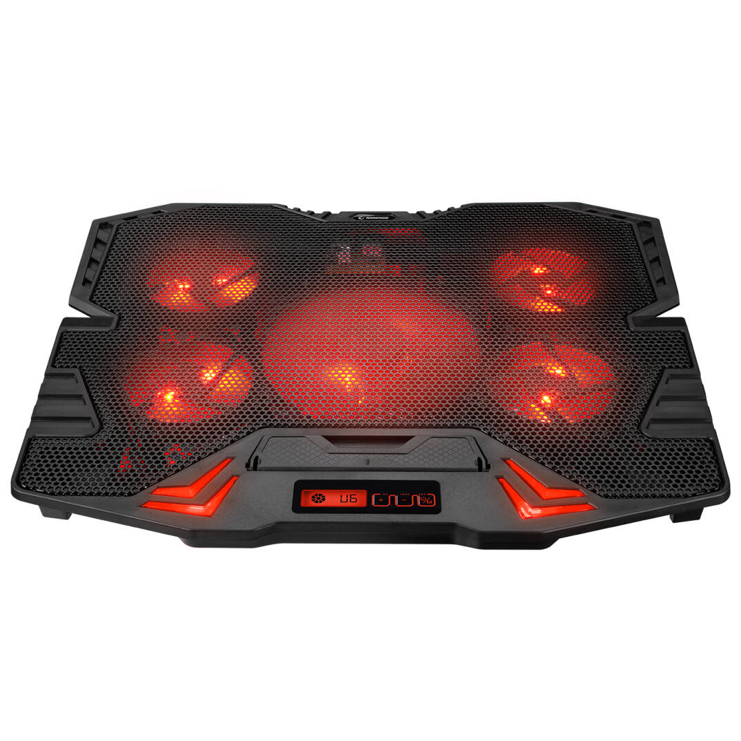 Rampage Mistral S45 Kırmızı Led lşıklı 5 Fanlı Yükseklik Ayarlı LCD Göstergeli Notebook Soğutucu - 2