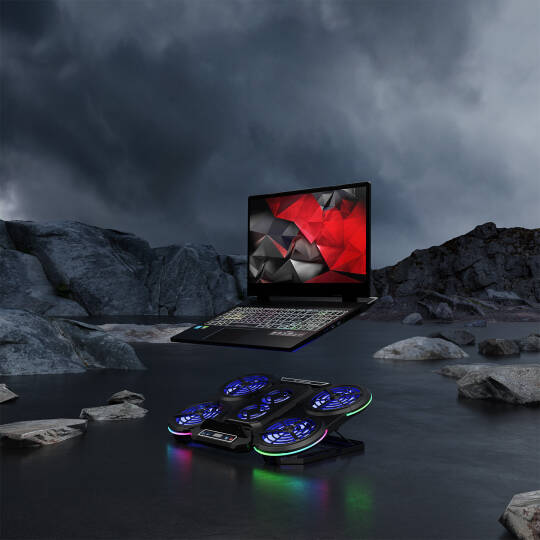 Rampage PROTE R6 RGB Işıklı 6 Fanlı Telefon Tutuculu Notebook Soğutucu Stand - 7