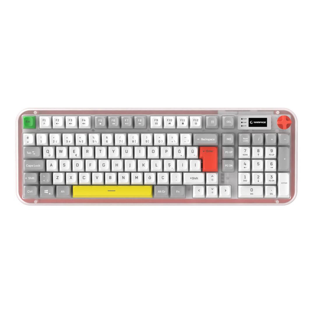 Rampage Reflect 99 Sessiz Beyaz  Gri RGB Q Membrane Oyuncu Klavyesi Rampage - 4