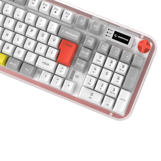 Rampage Reflect 99 Sessiz Beyaz  Gri RGB Q Membrane Oyuncu Klavyesi Rampage - 6