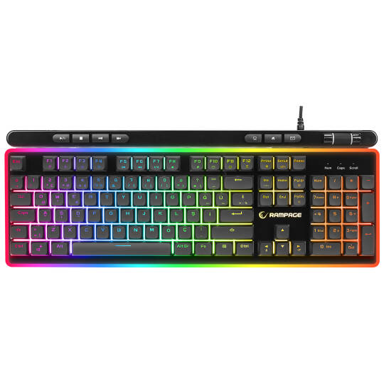 Rampage SHINE K14 Siyah USB RGB Backlight Membrane Gaming Oyuncu Klavye - 2