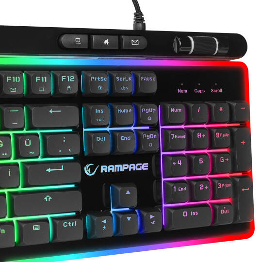 Rampage SHINE K14 Siyah USB RGB Backlight Membrane Gaming Oyuncu Klavye - 6
