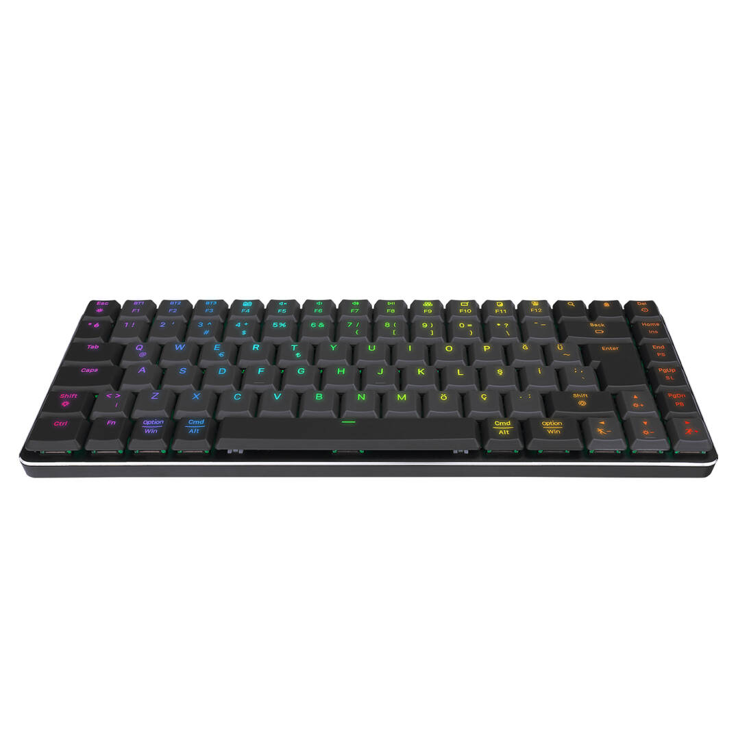 Rampage W-GRANITE SiyahGri Low Profile BLUE SWITCH Mekanik Gaming Oyuncu Klavye Q RGB 2,4 ghz+ BT - 3