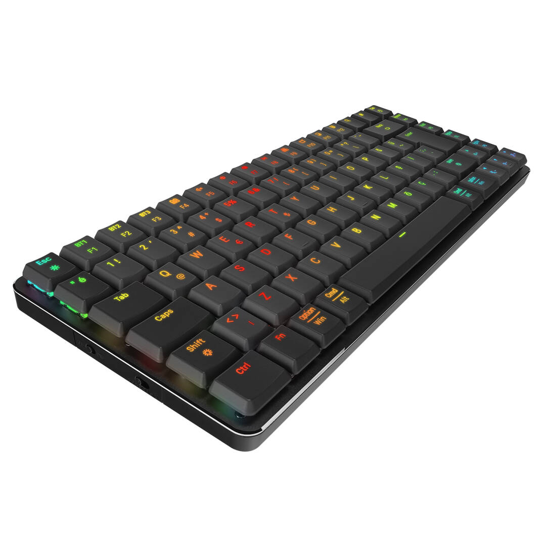 Rampage W-GRANITE SiyahGri Low Profile BLUE SWITCH Mekanik Gaming Oyuncu Klavye Q RGB 2,4 ghz+ BT - 4