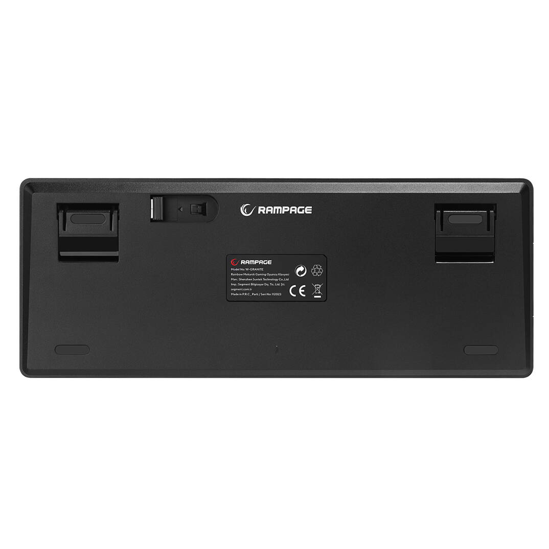 Rampage W-GRANITE SiyahGri Low Profile BLUE SWITCH Mekanik Gaming Oyuncu Klavye Q RGB 2,4 ghz+ BT - 6