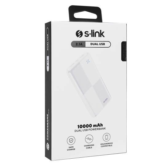 S-link IP-G12N 10000mAh Micro+Usb+ Type-C Giriş+Çıkış Beyaz. Taşınabilir Pil Şarj Cihazı Powerbank - 6