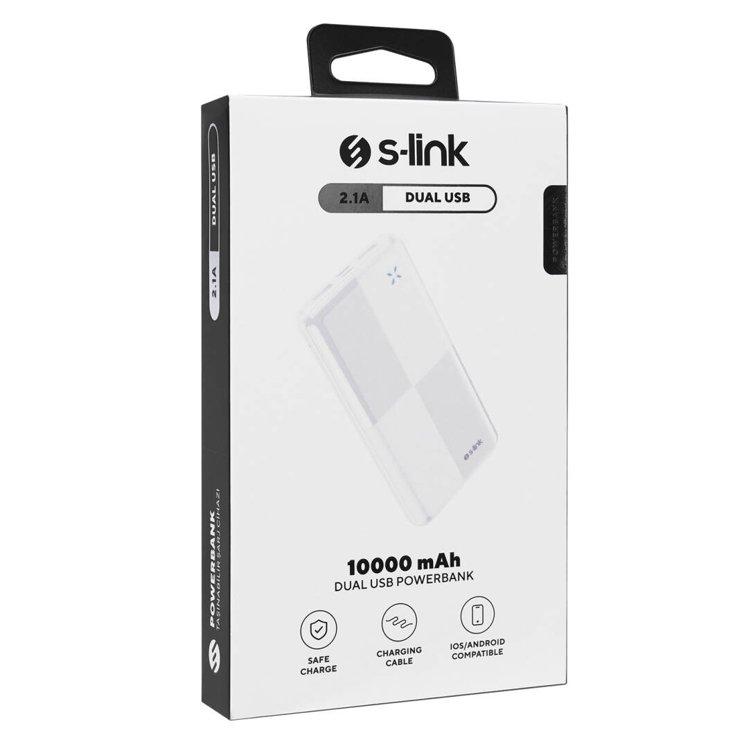 S-link IP-G12N 10000mAh Micro+Usb+ Type-C Giriş+Çıkış Beyaz. Taşınabilir Pil Şarj Cihazı Powerbank - 6