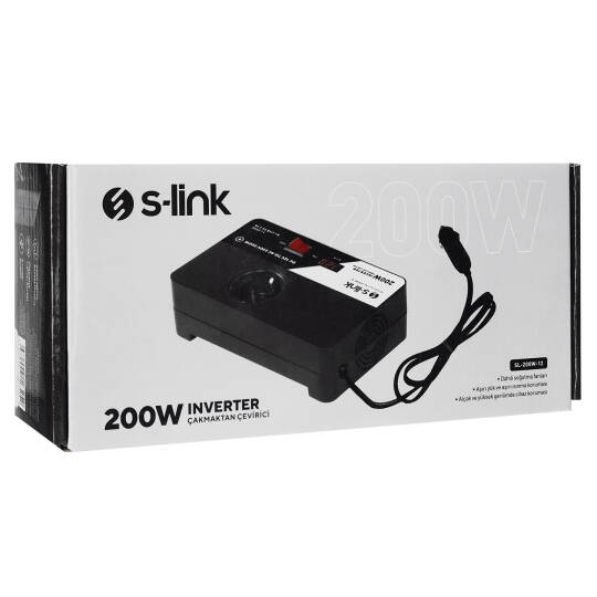 S-link SL-200W-12 200W DC12V-AC230 Çakmaktan Power Inverter - 7