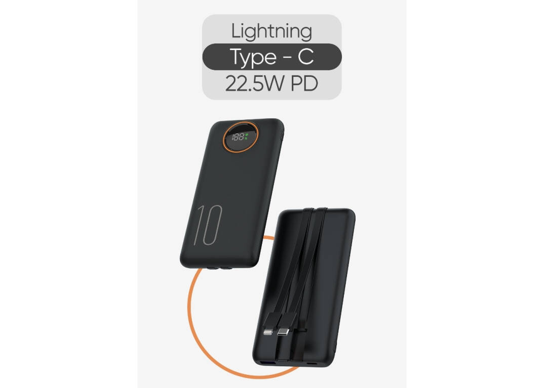 SNAPRON SNP-3012 10.000 MAH LDC EKRAN DAHİLİ KABLOLU 22,5W HIZLI ŞARJ POWERBANK - 2